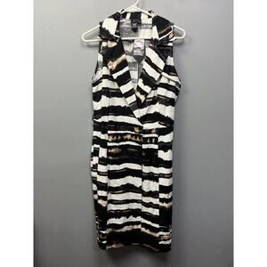 Jules and Leopold Zebra striped Sleeveless Women's Dress Size 10 Black NEW